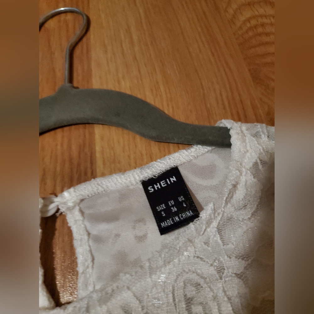 SHEIN White Lace Blouse Size Small - Picture 2 of 7
